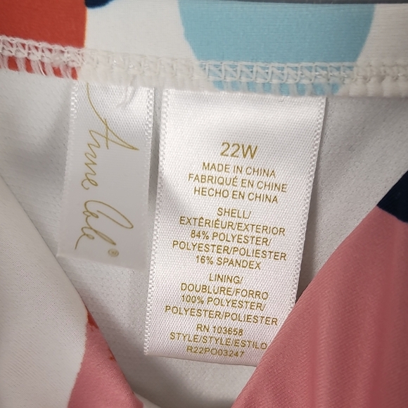 Anne Cole Colorful Plus SIZE One Piece Swimsuit NEW - Picture 5 of 7